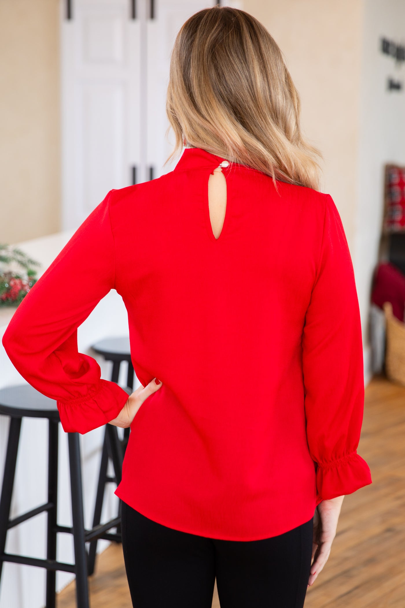 Red Ruffle Trim Top · Filly Flair