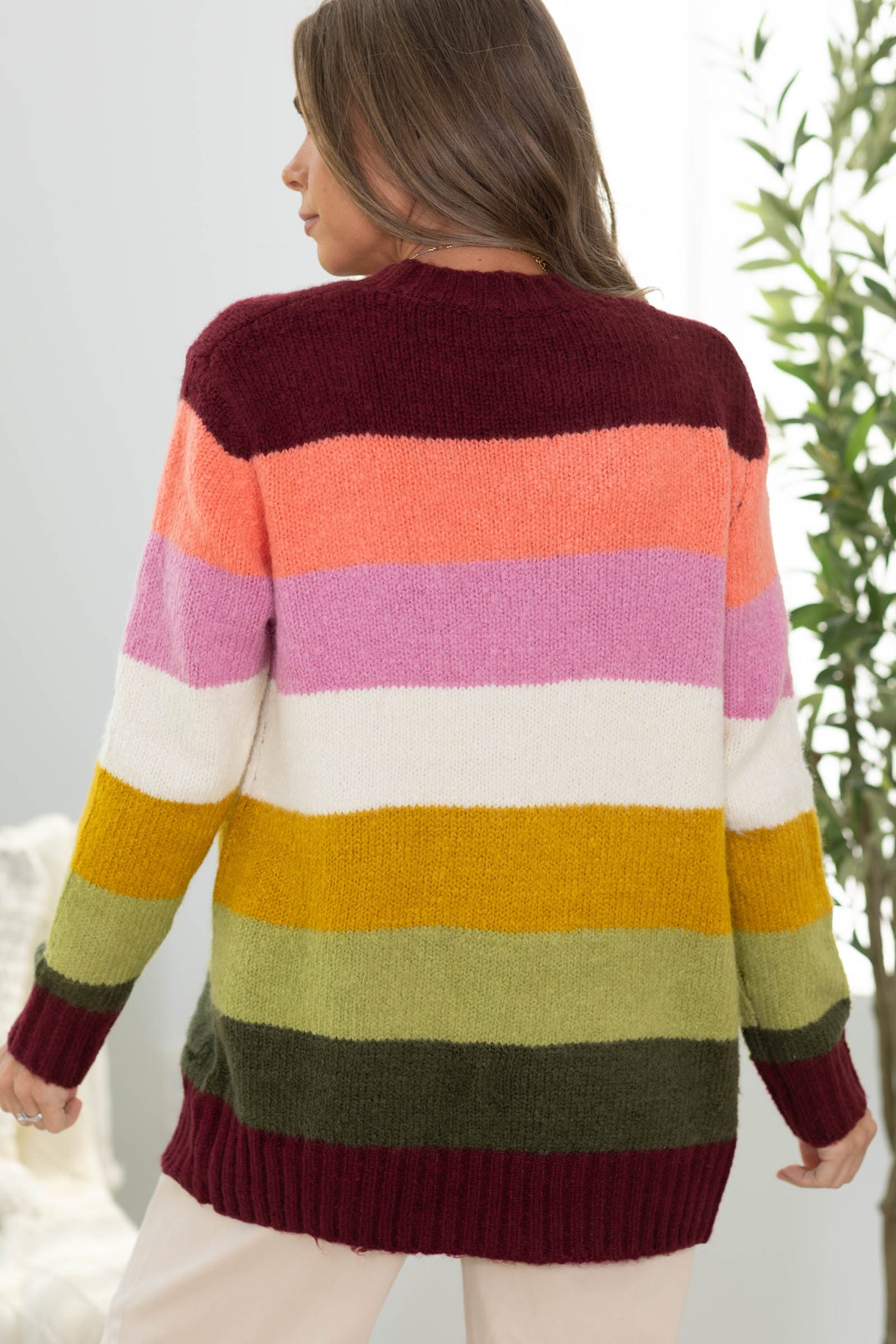 Staccato Multicolor Blocked Open Front Cardigan