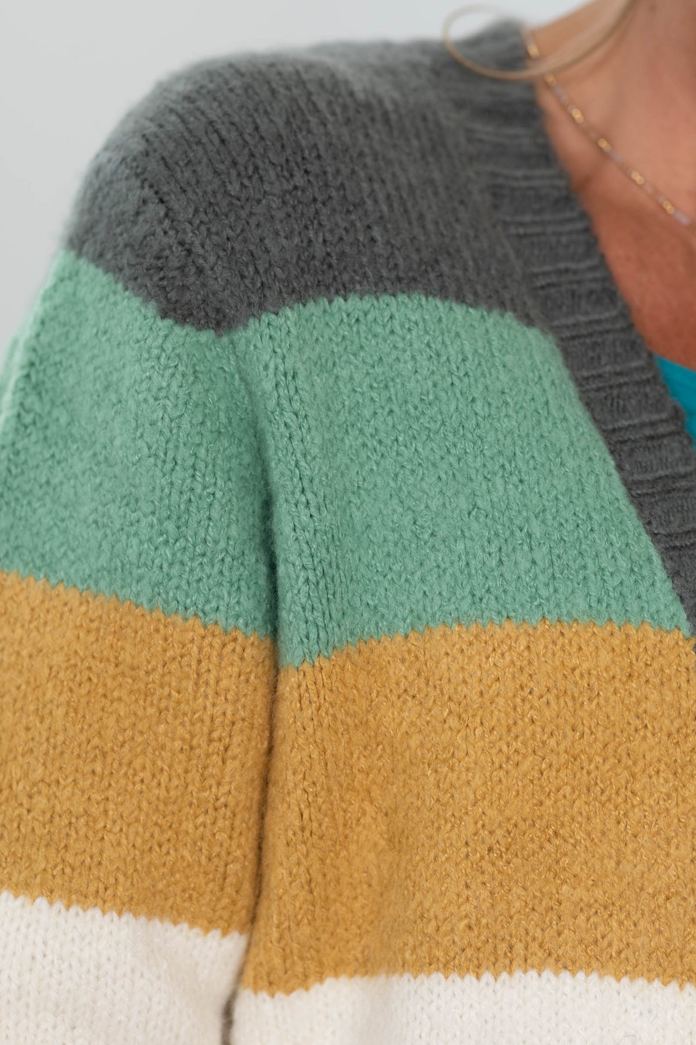 Staccato Multicolor Blocked Open Front Cardigan