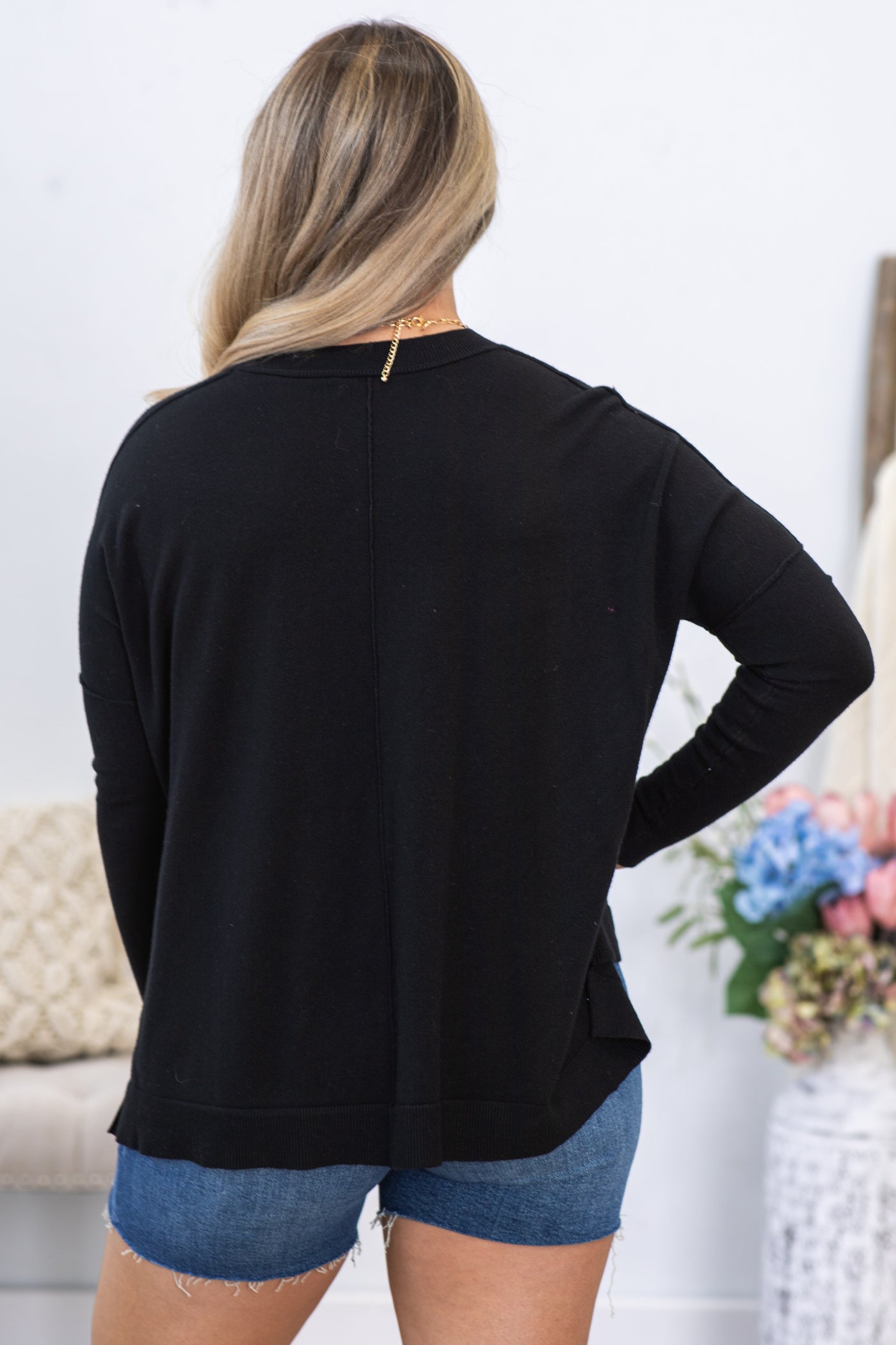 Black Cashmere Blend Sweater