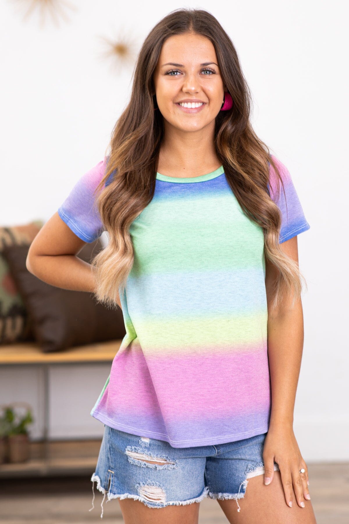 Mint Multicolor Ombre Colorblock Top - Filly Flair