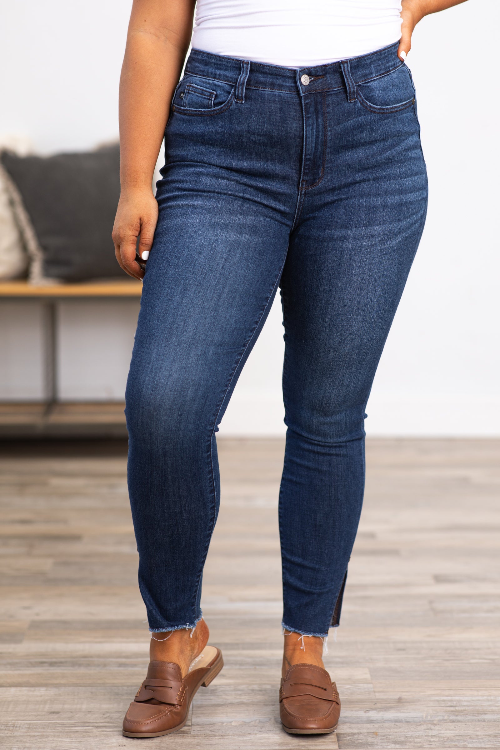 Judy Blue Dark Wash Jeans With Side Slit