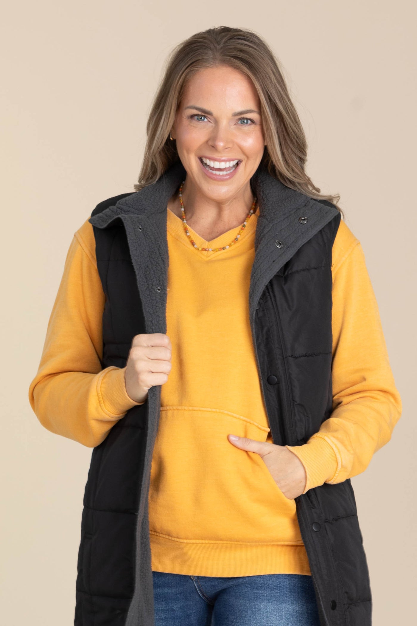 Pigment Dyed Cozy Campfire V-Neck Sweatshirt