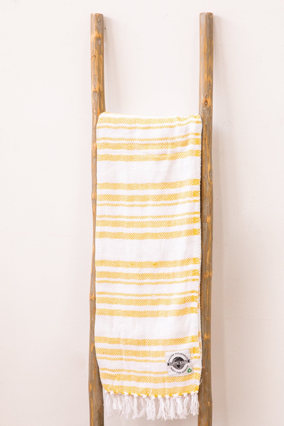 Golden Yellow and White Stripe Beach Blanket - Filly Flair
