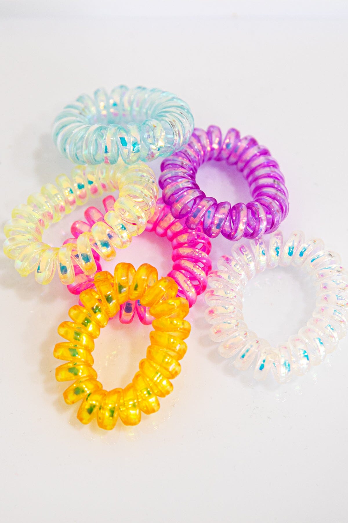 Six Pack Multicolor Coil Hair Ties · Filly Flair