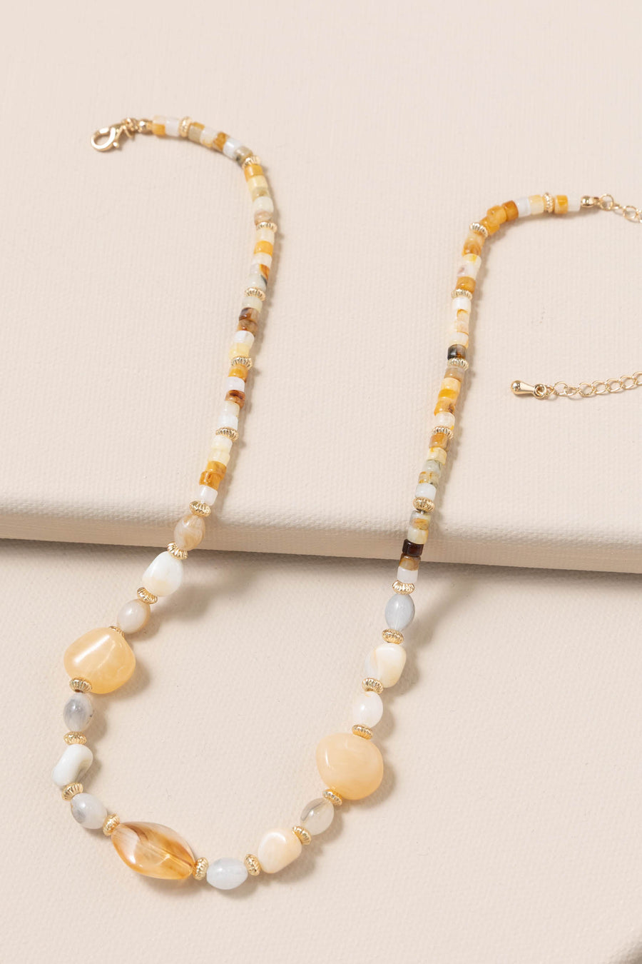 Mixed Earth Tone Resin Beads Necklace