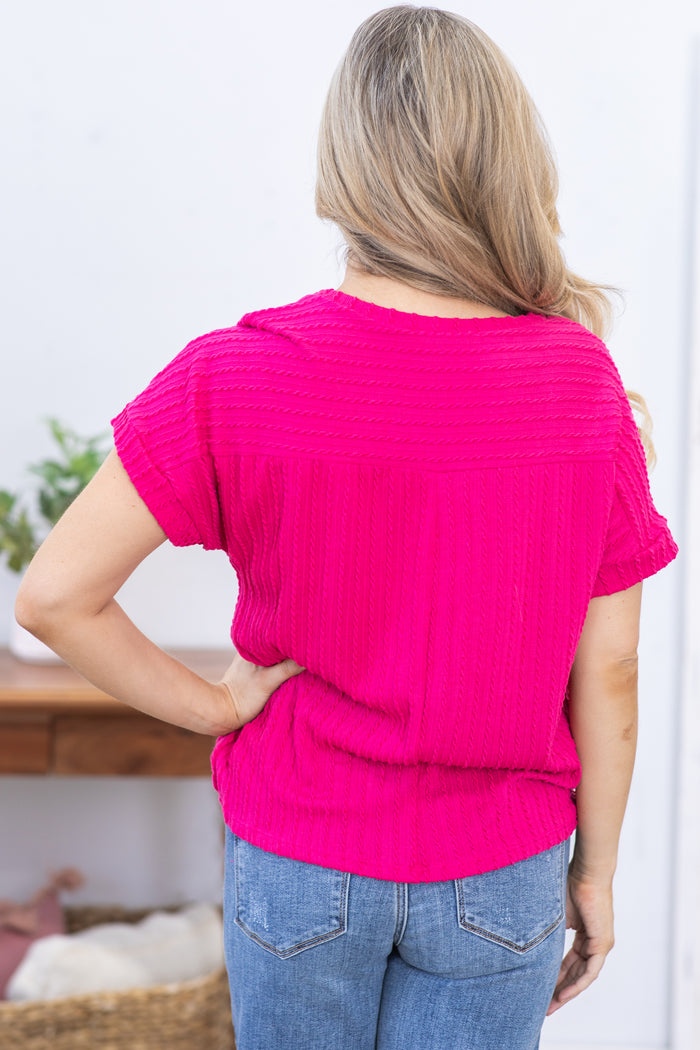 Fuchsia Tie Dye Dolman (S-XL)