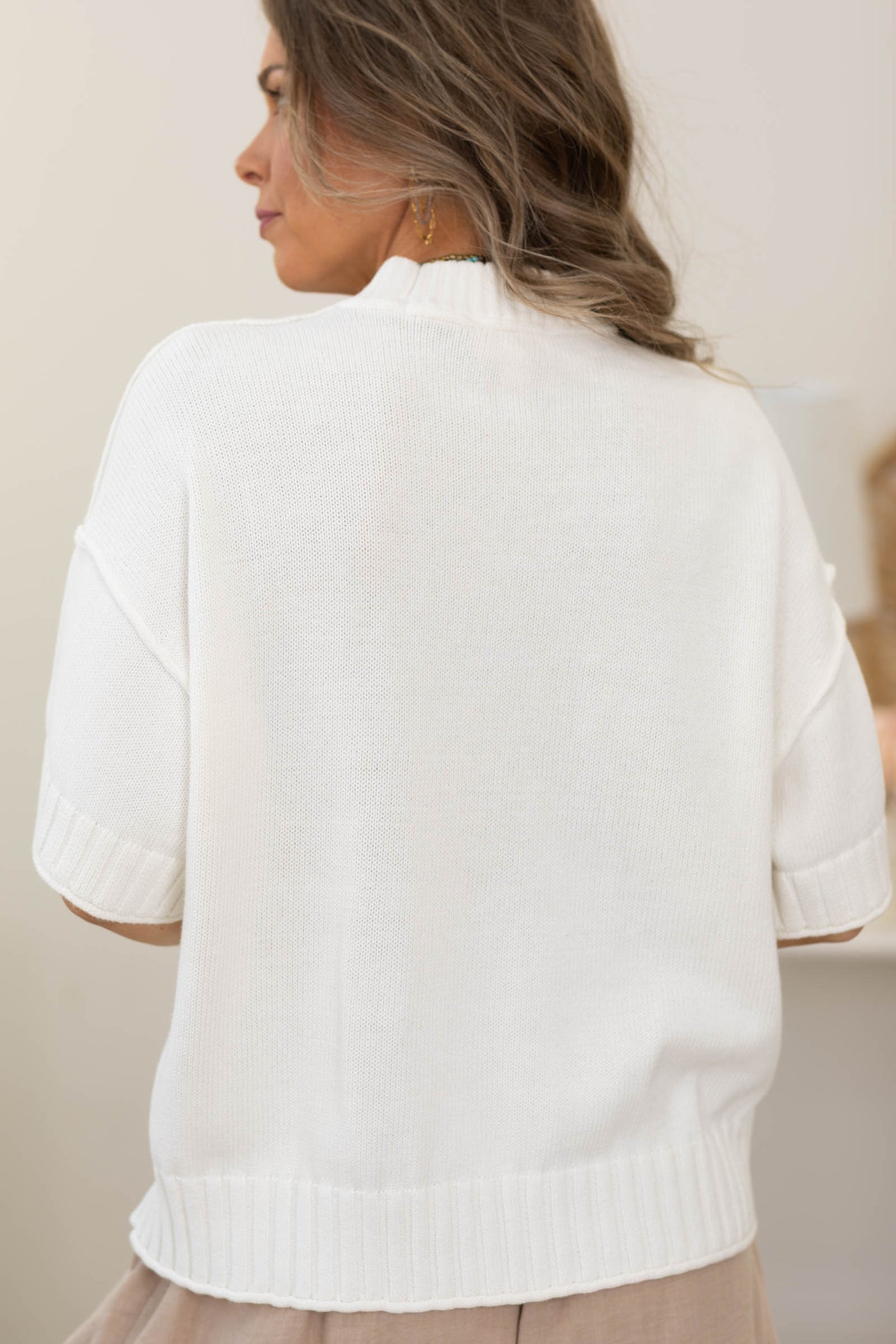 Cotierra Relaxed Crewneck Sweater Top- 100% Cotton