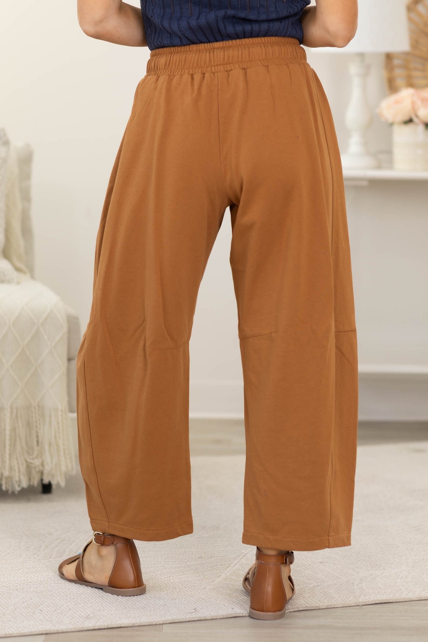 Terra Cotta Pant with Elastic Waist
