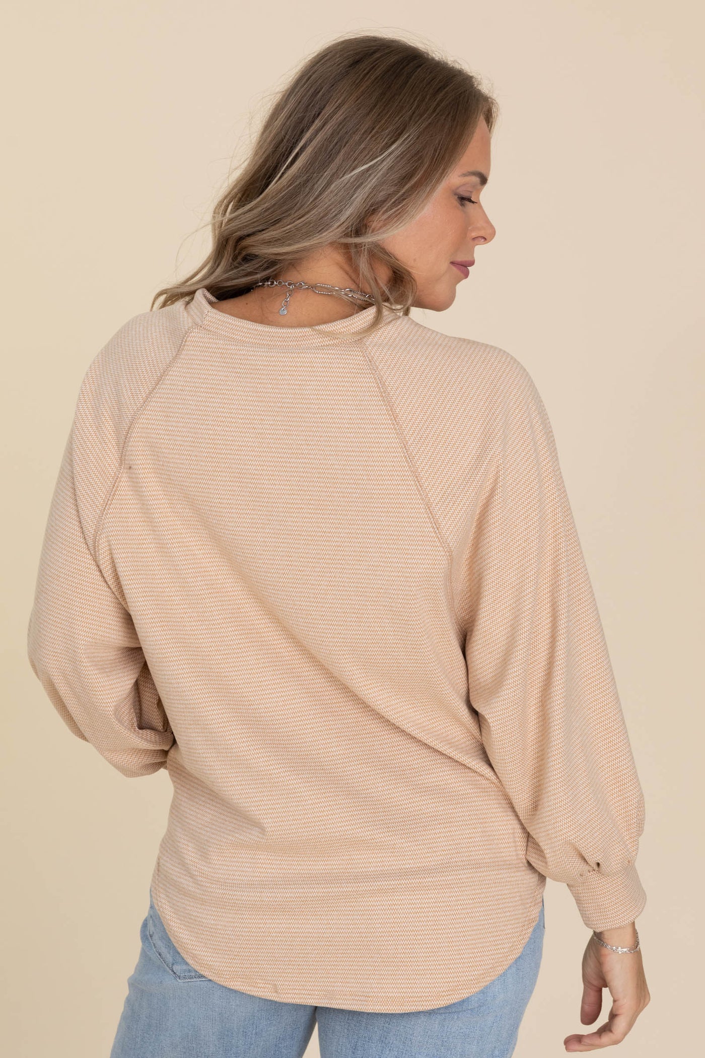 Soft Knit Mini Wave Long Sleeve Tops