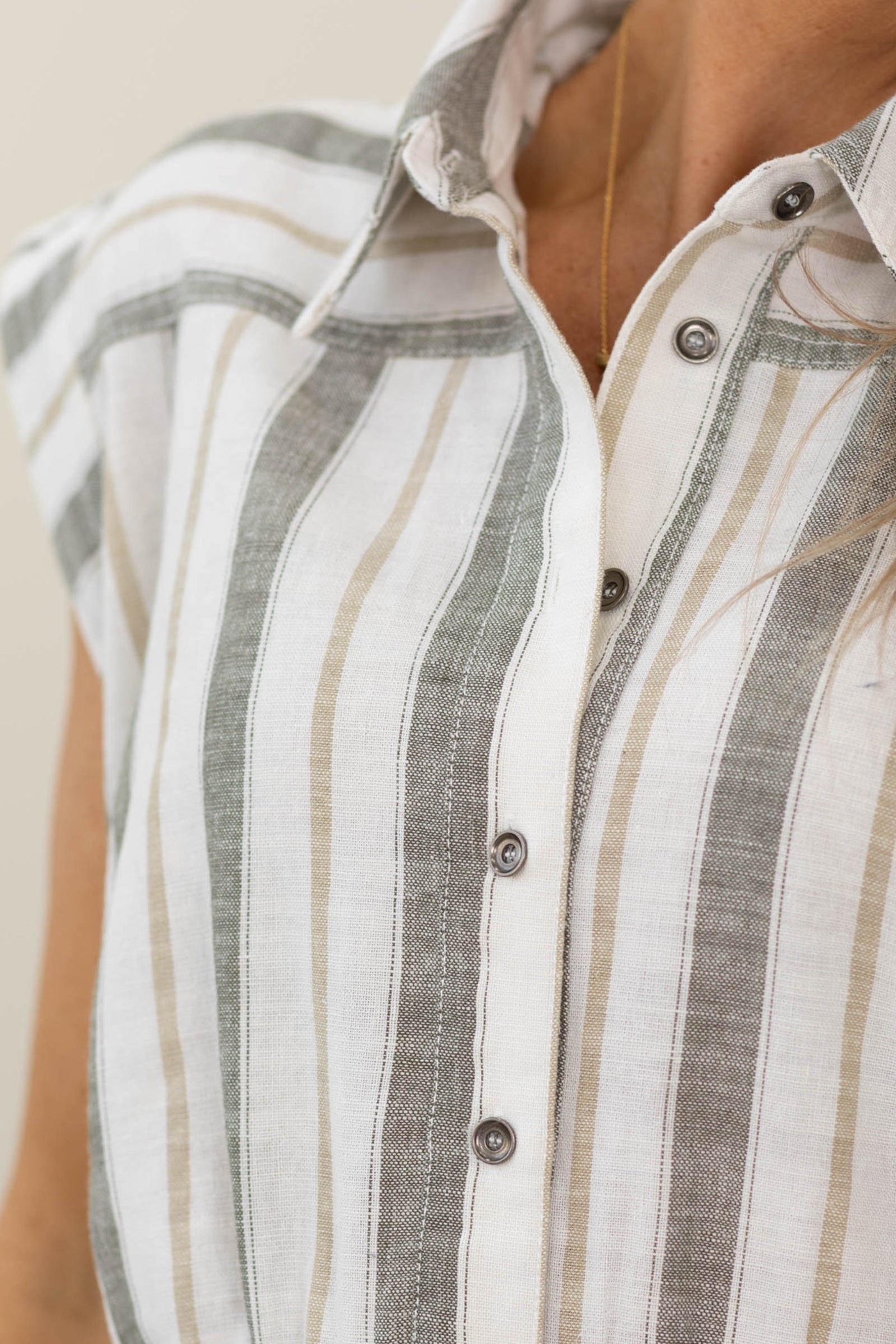 Olive Striped Shirting Parachute Jumpsuit