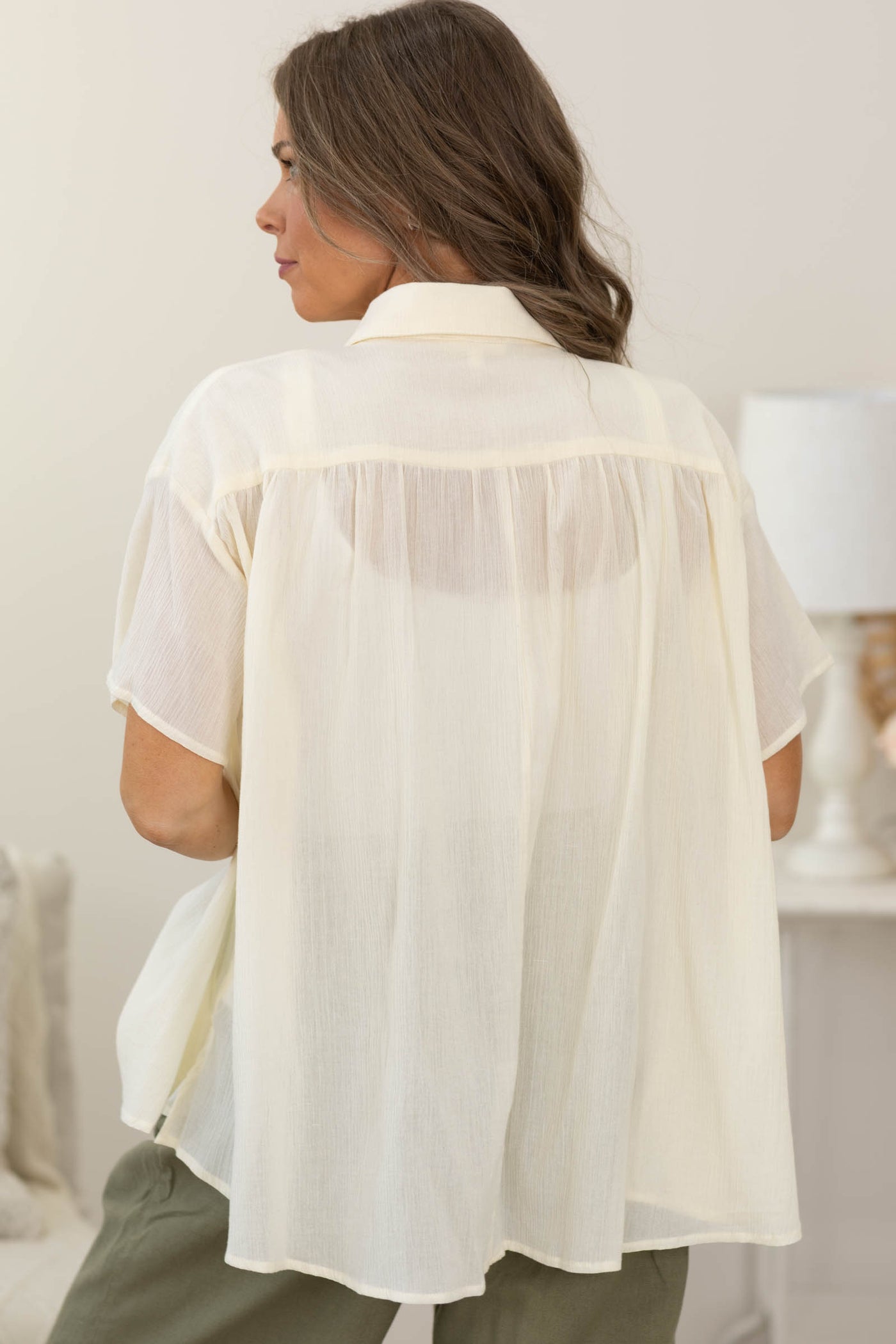 Short Sleeve Button Down Tops- 100% Cotton