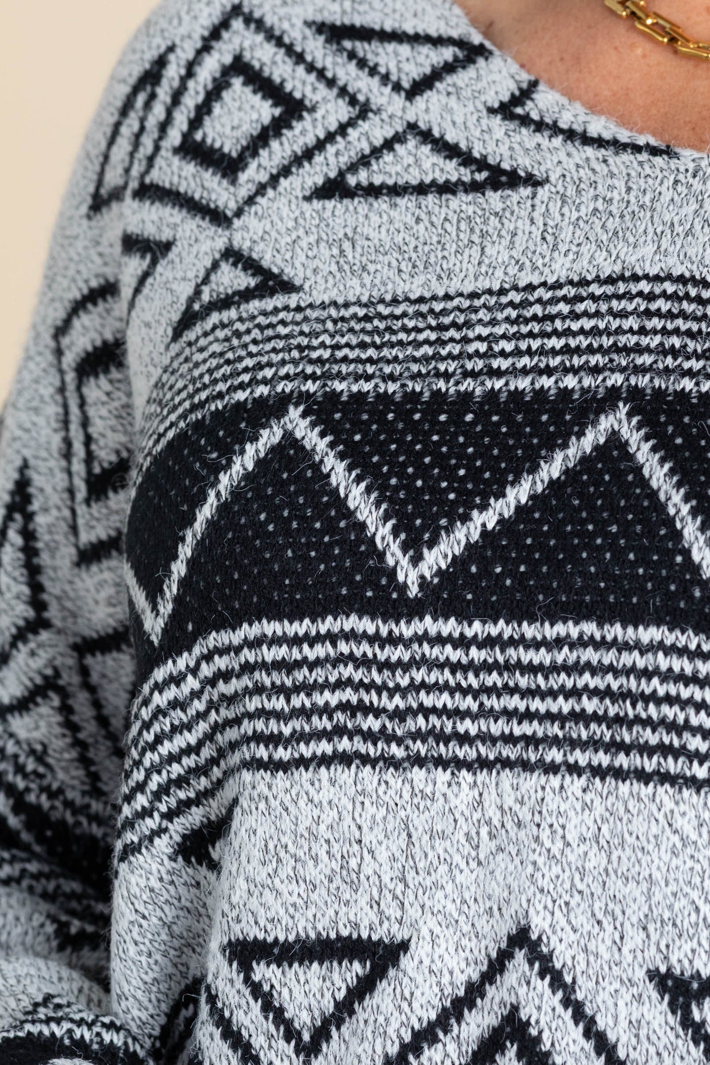 Black And Grey Tribal Aztec Pattern Sweater