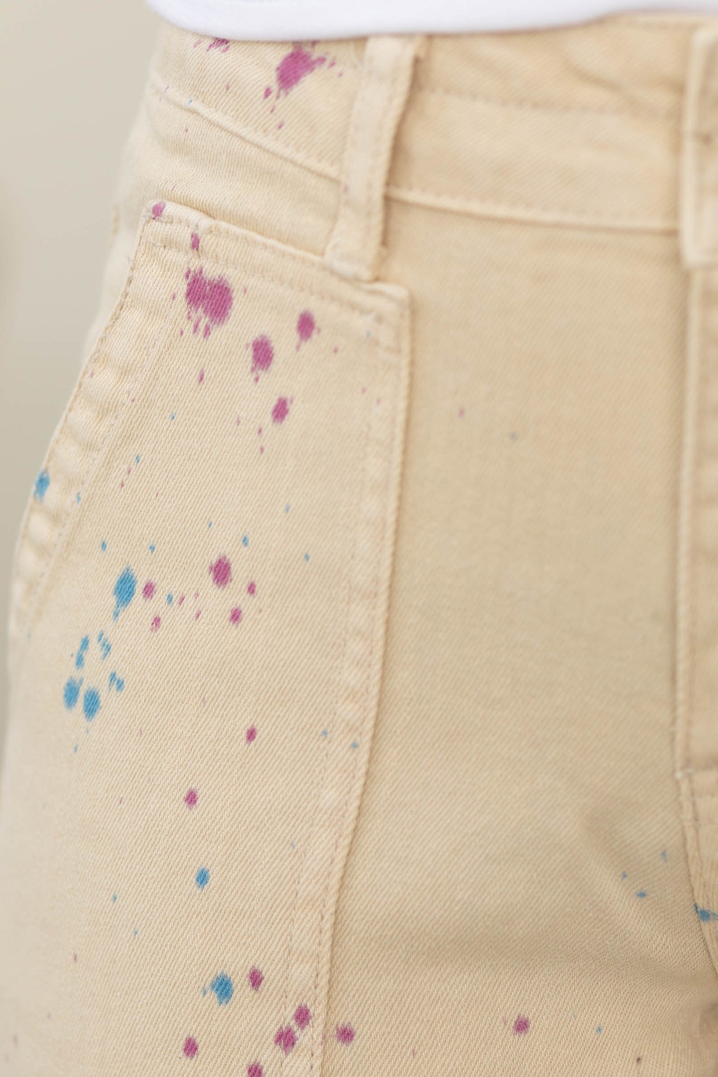 Khaki Splatter Painted Twill Pants
