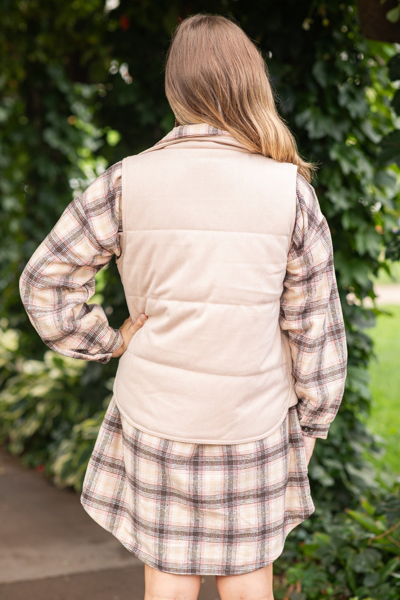 Peach Channel Quilted Vest