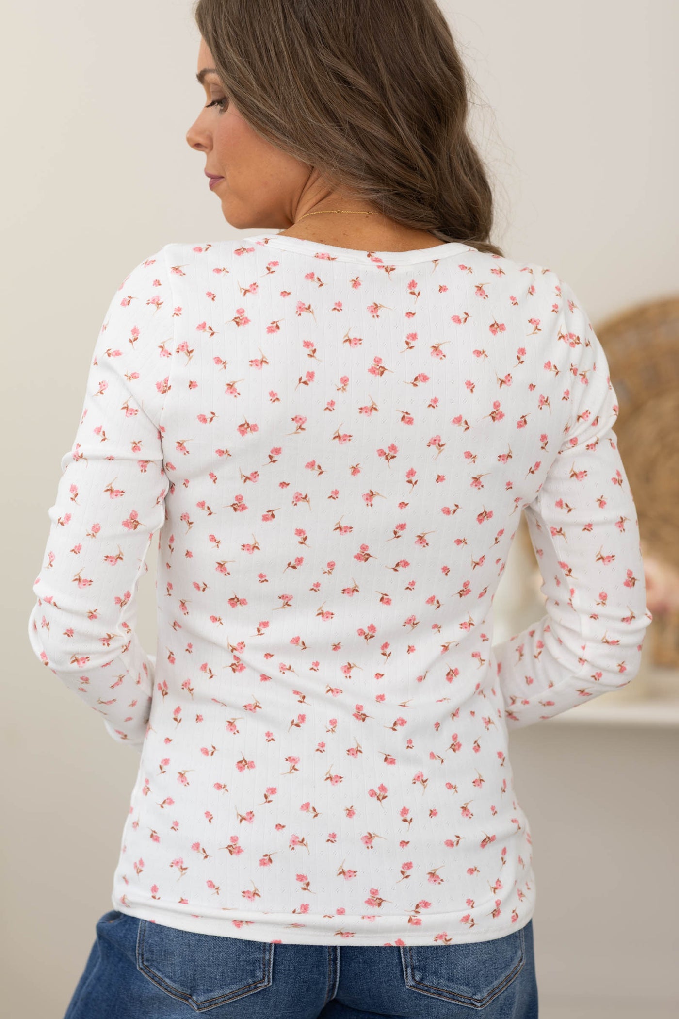 Floral Scoop neck Soft Knit Top