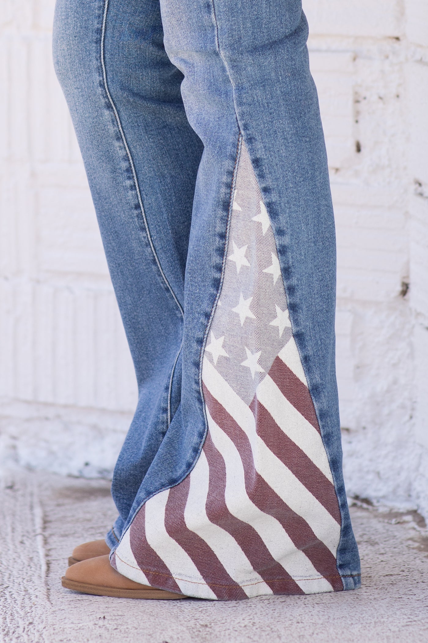 Judy Blue Americana Flag Print Flare Jeans