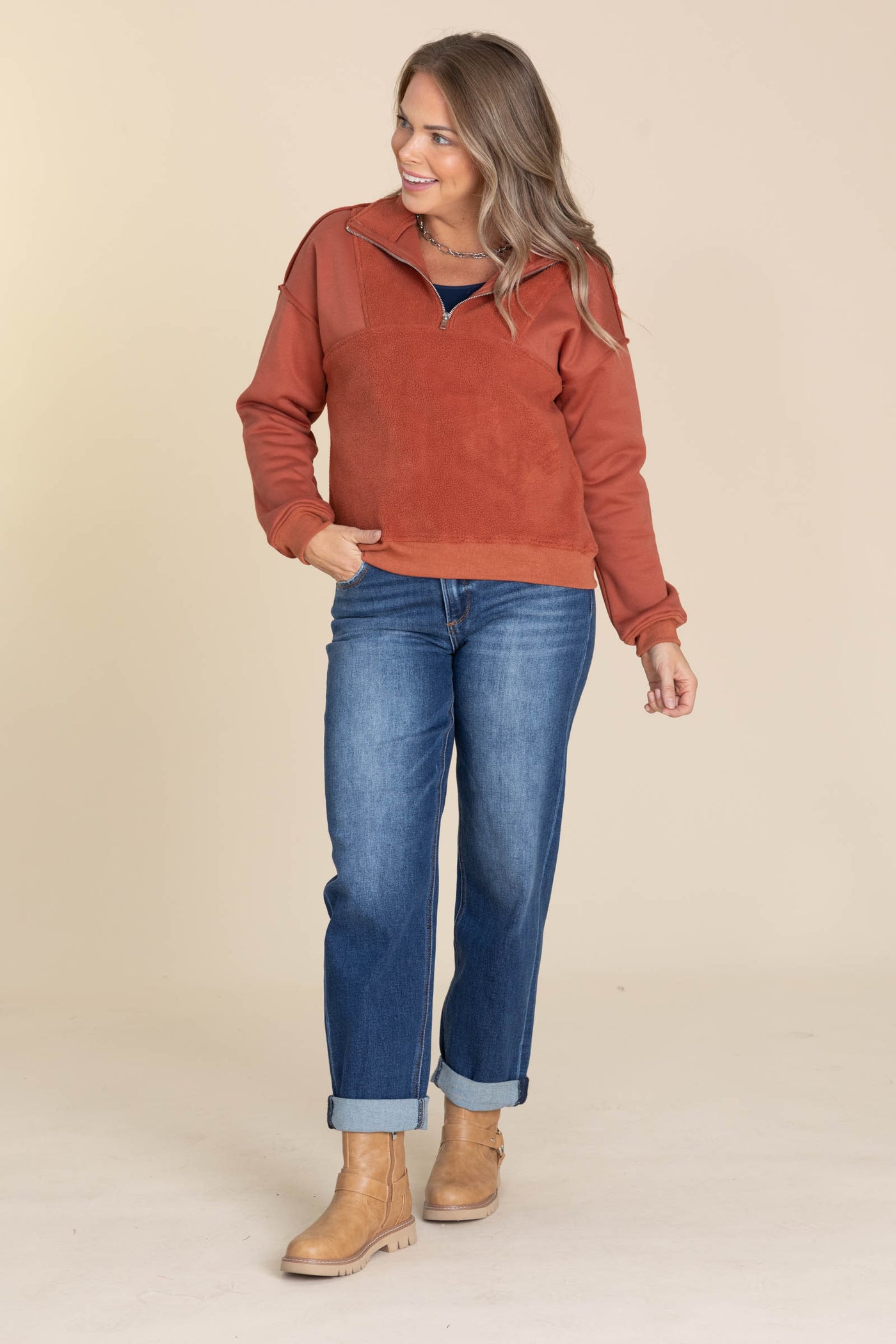 Fleece Terry 1/2 Zip Pullover