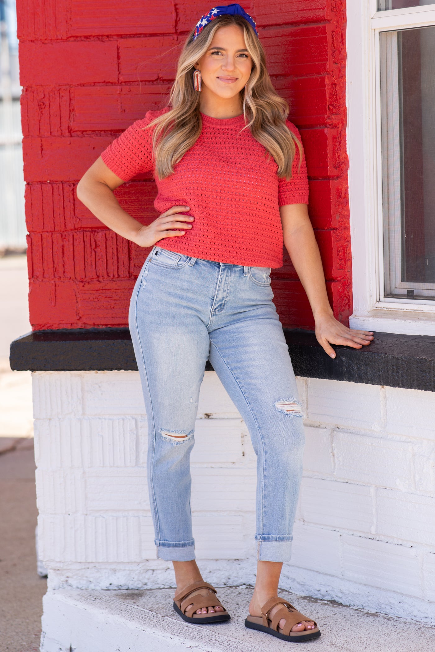 Judy Blue Mid Rise Star Pocket Boyfriend Jean