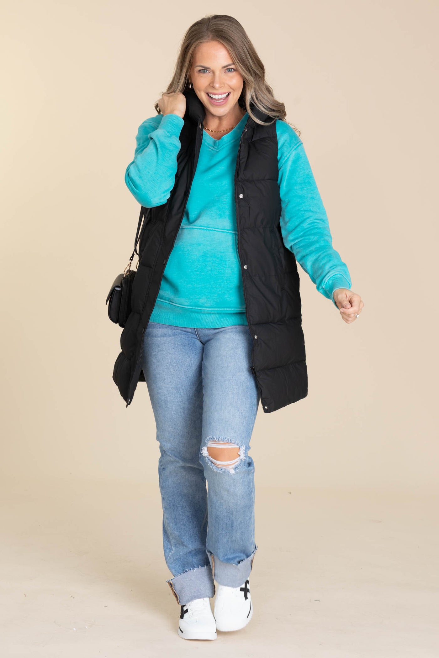 Hooded Long Quilted Puffer Vests