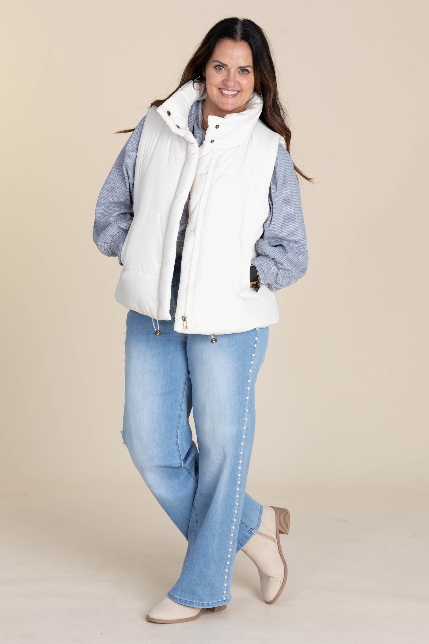 Soft Knit Mini Wave Long Sleeve Tops