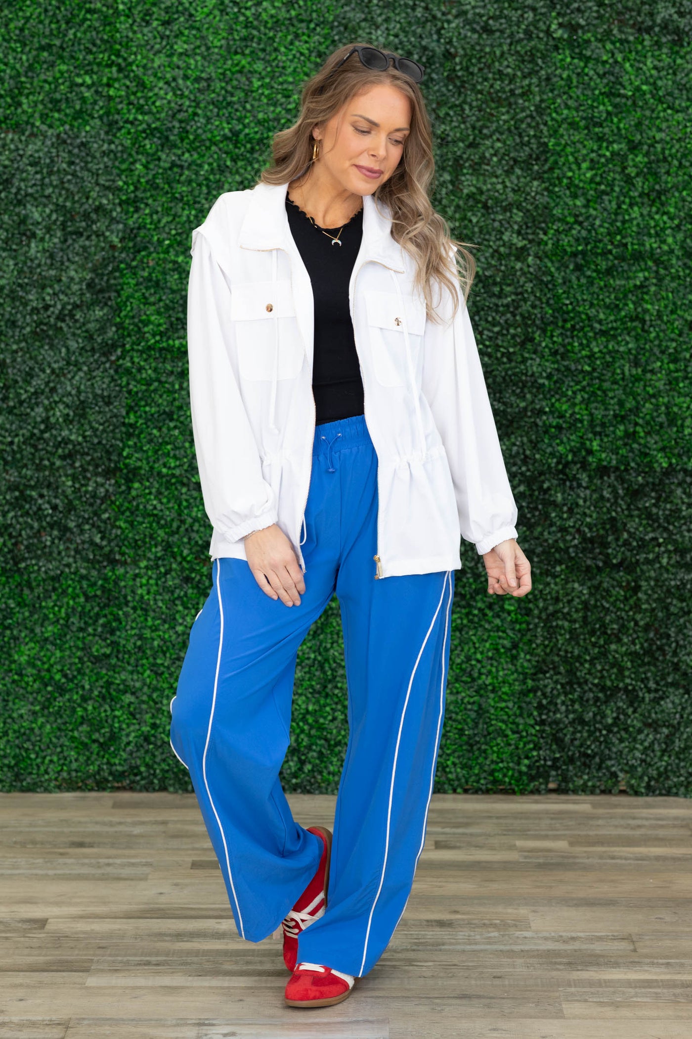 Go With It Zip Up Hooded Jacket with Waist Cinch