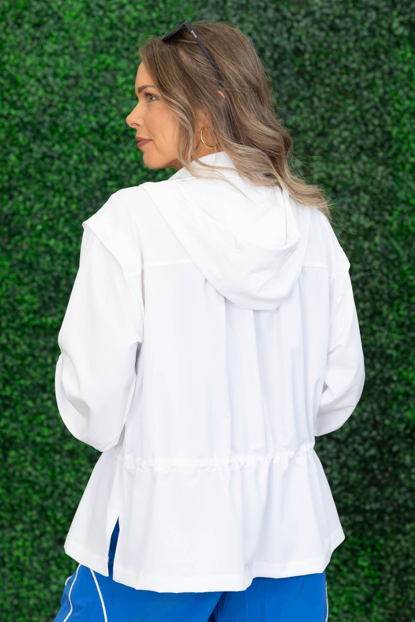 Go With It Zip Up Hooded Jacket with Waist Cinch