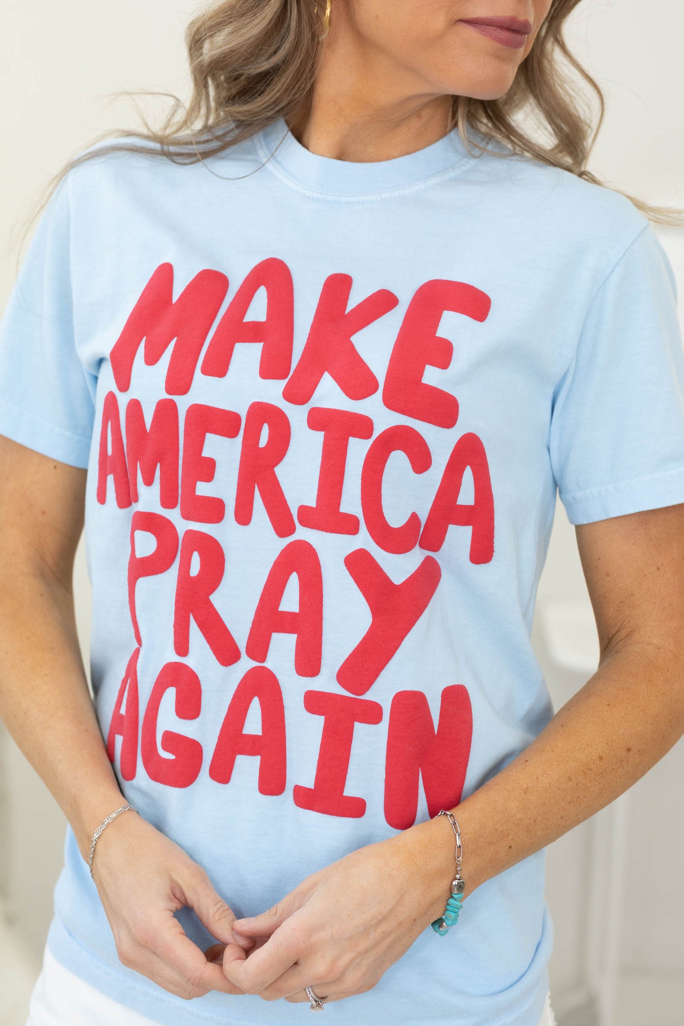 Make America Pray Puff Tee- 100% Cotton