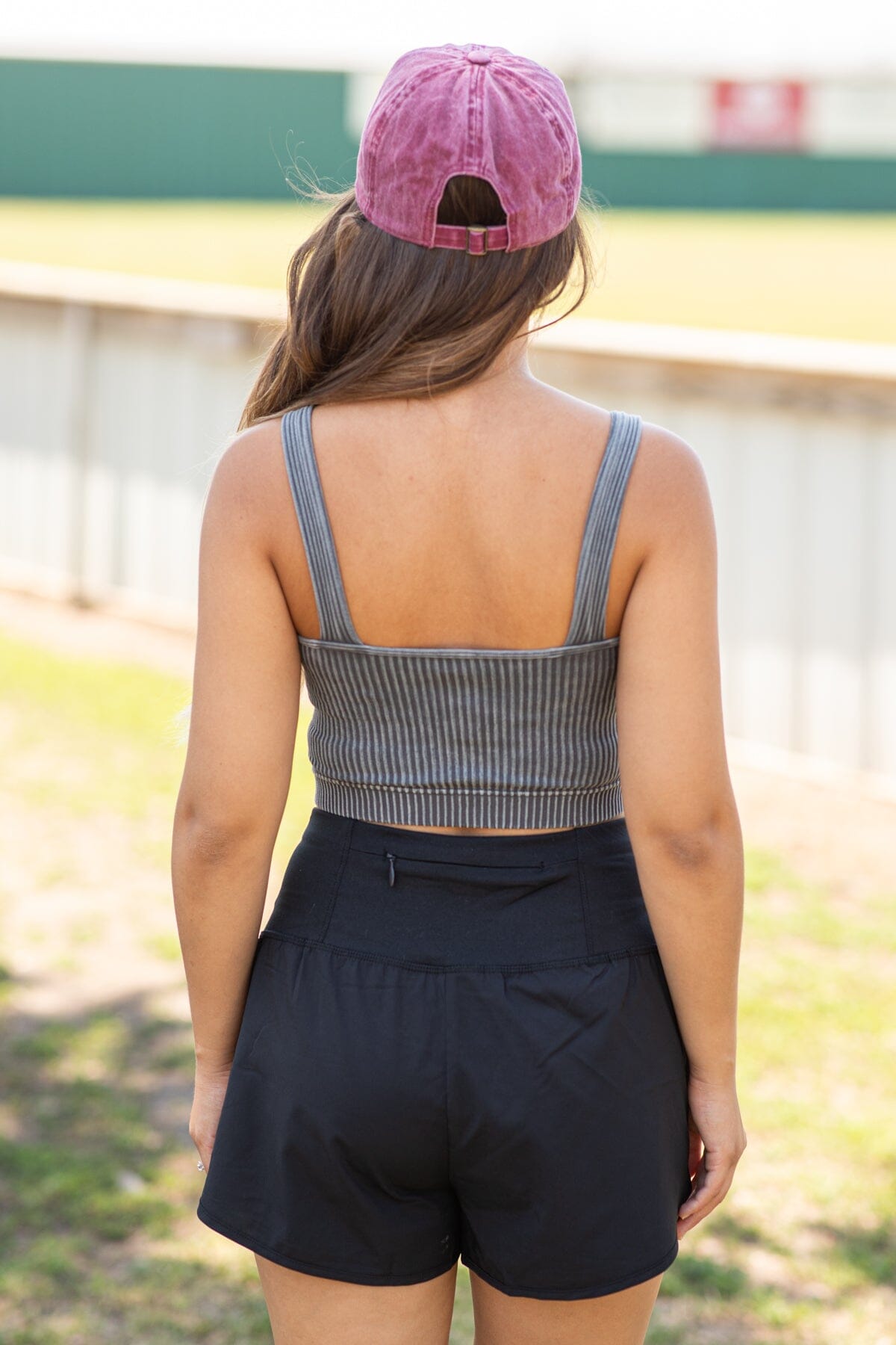 Charcoal Ribbed Bralette With Padding - Filly Flair