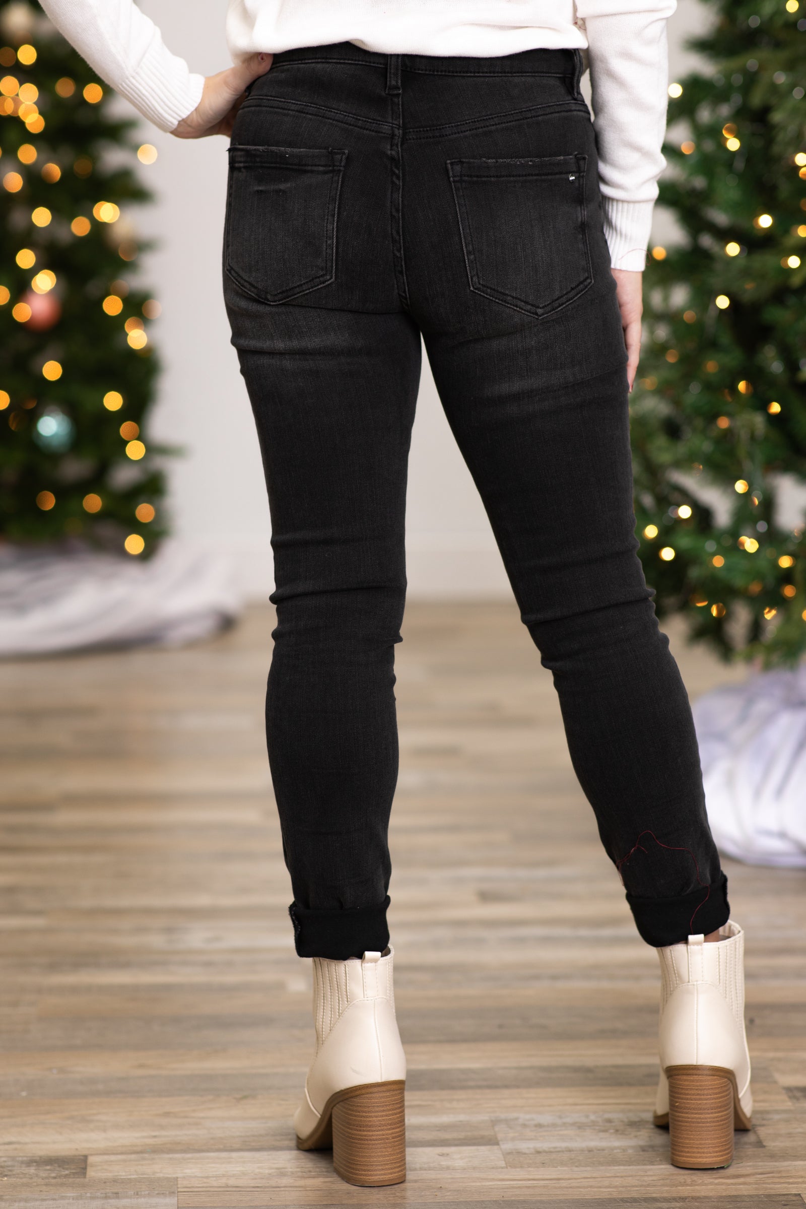 Mica Charcoal High Rise Ankle Skinny Jeans