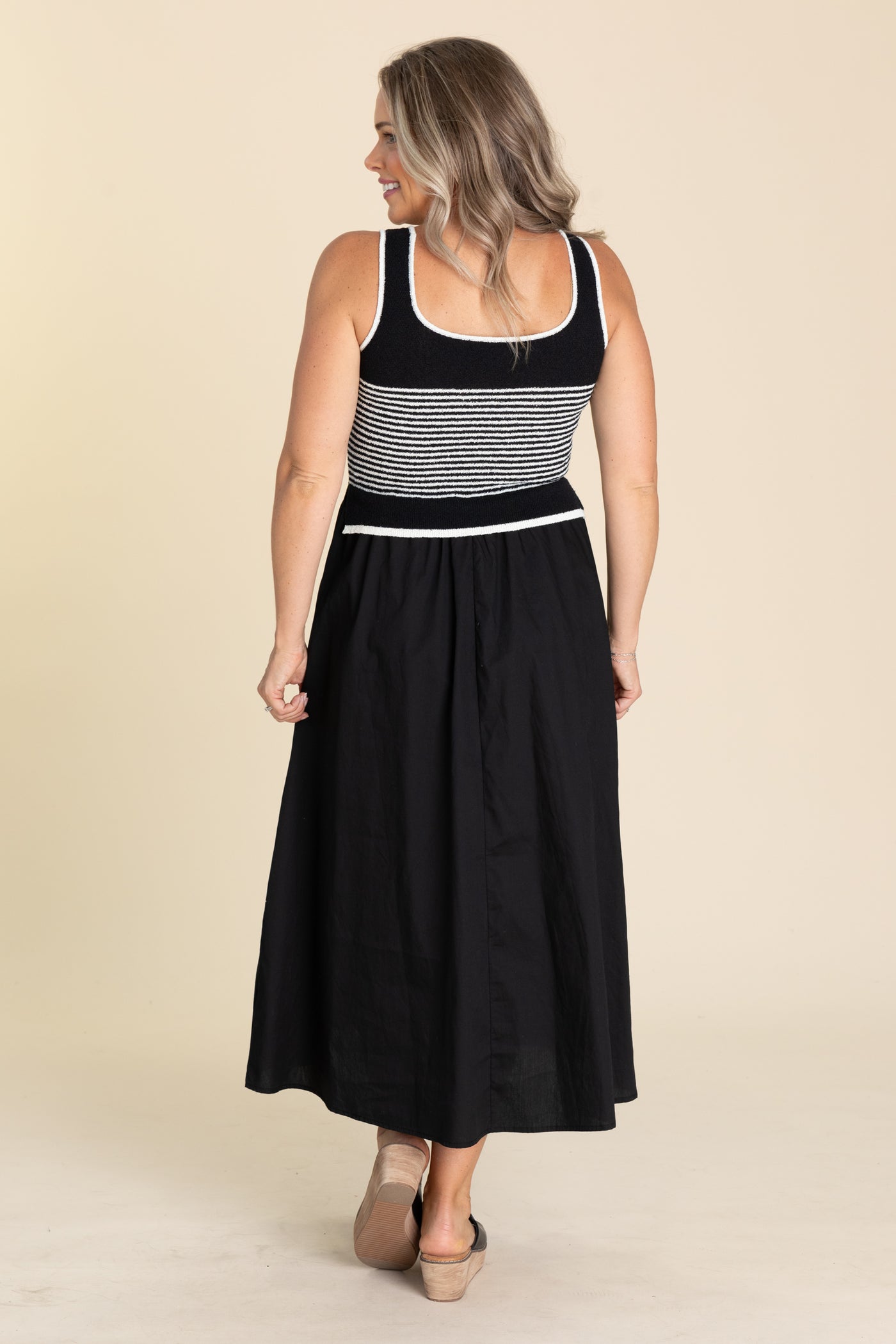 Black Stripe Sweater Tank Midi Dress Filly Flair Black Stripe Sweater Tank Midi Dress Filly Flair