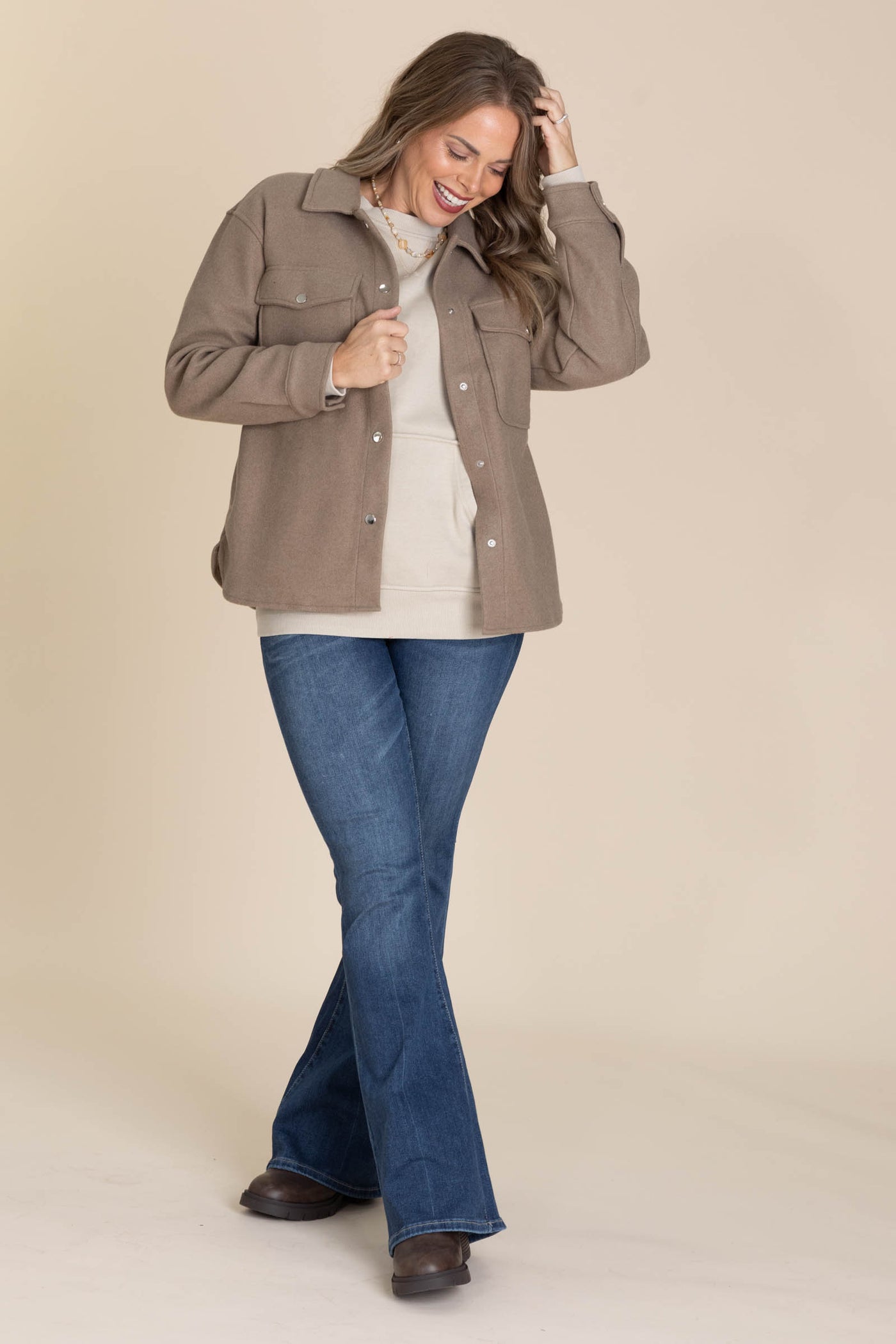 Collared Shackets With Chest Pocket