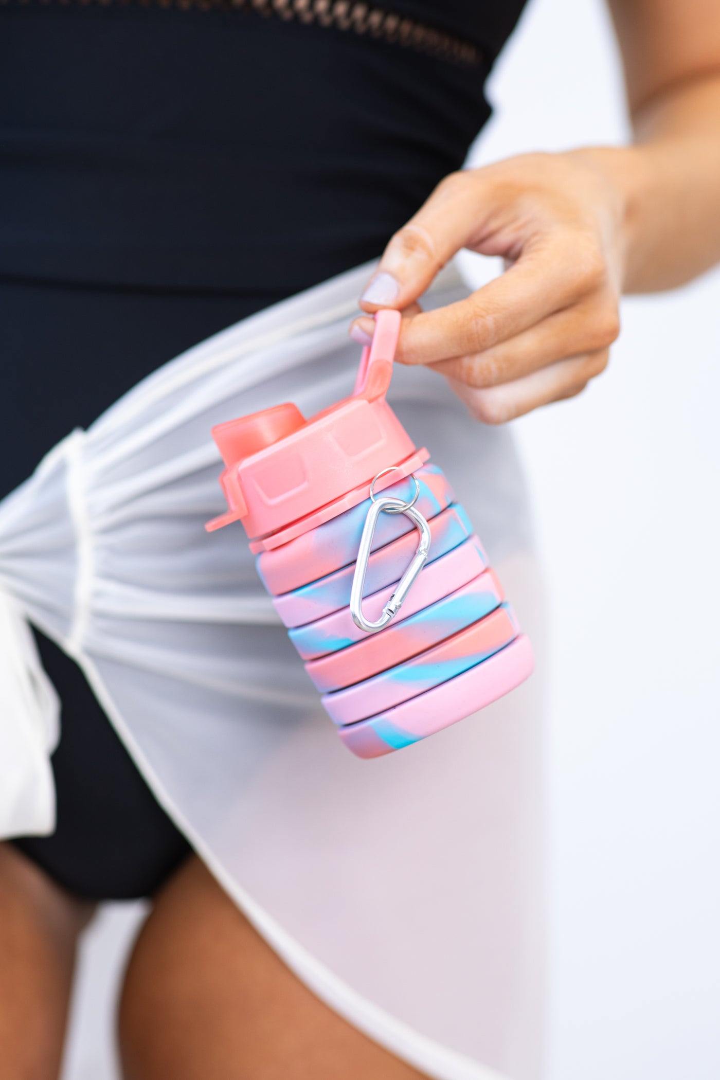 Coral Foldable Silicone Water Bottle