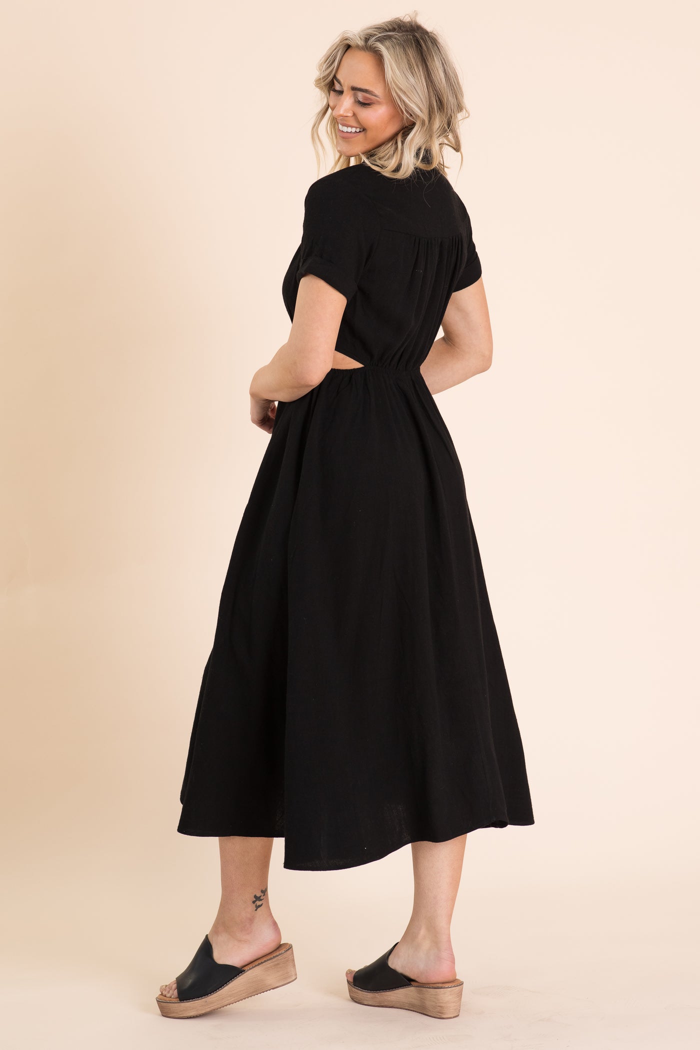 Black Side Cutout Maxi Skirt Dress · Filly Flair