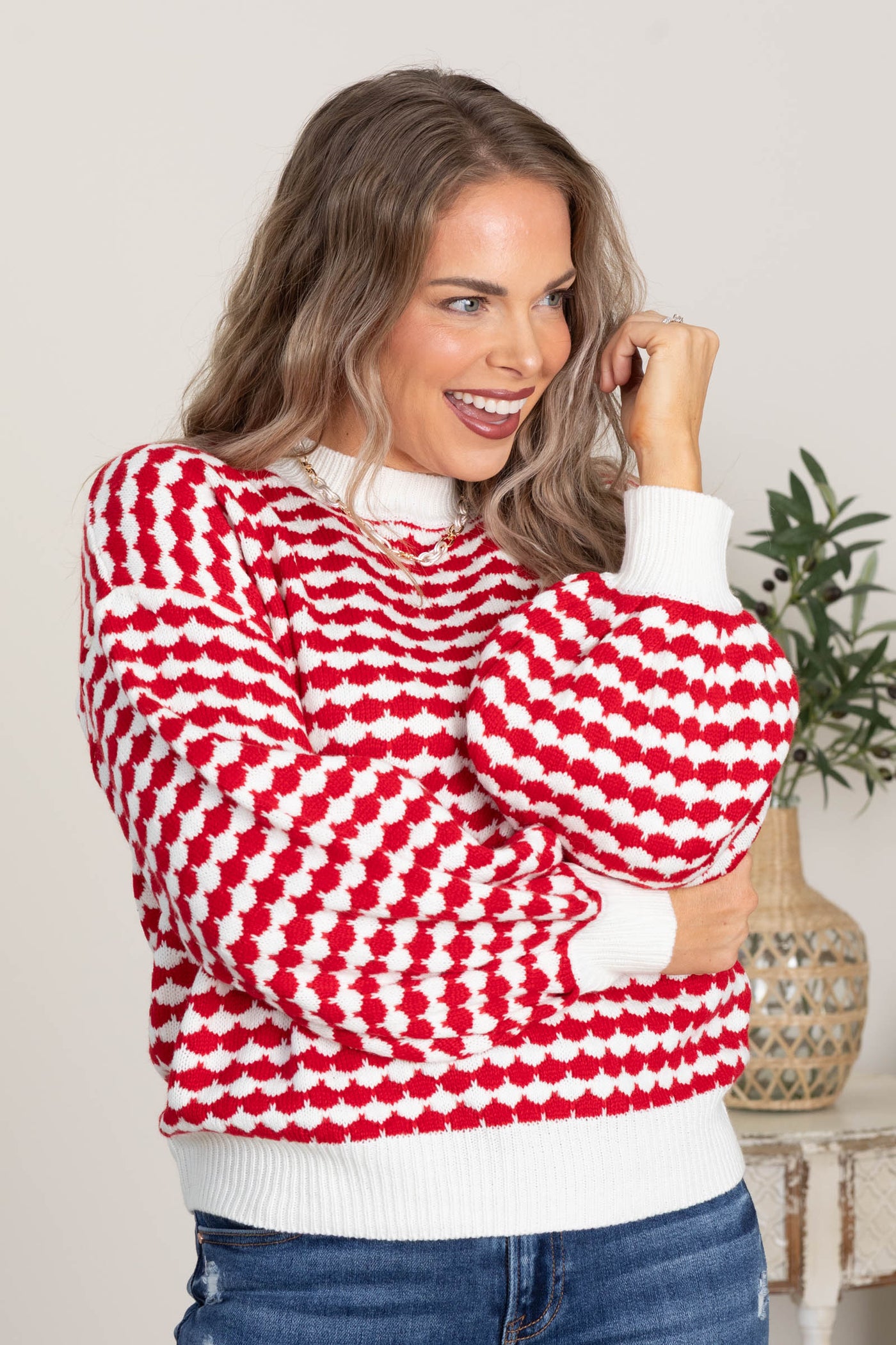 Red Christmas Spirit Sweater by Filly Flair