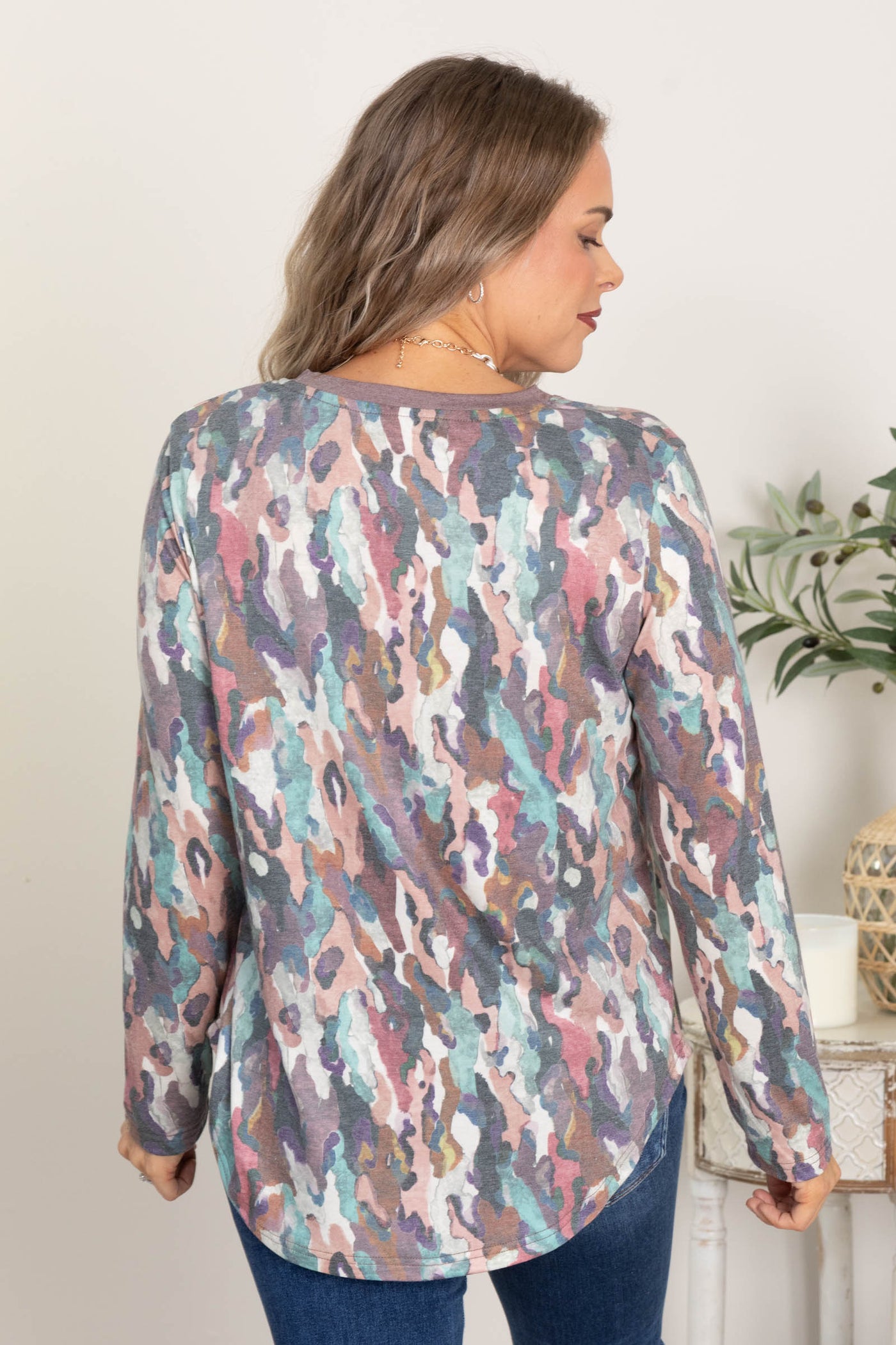 Out The Door Top By Filly Flair in Watercolor Print