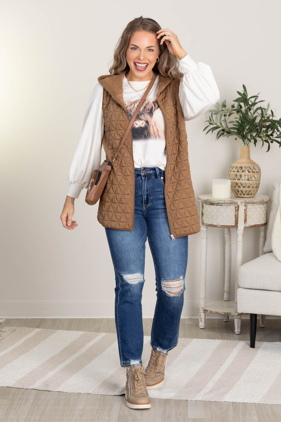 Over The Top Quilted Vest by Filly Flair