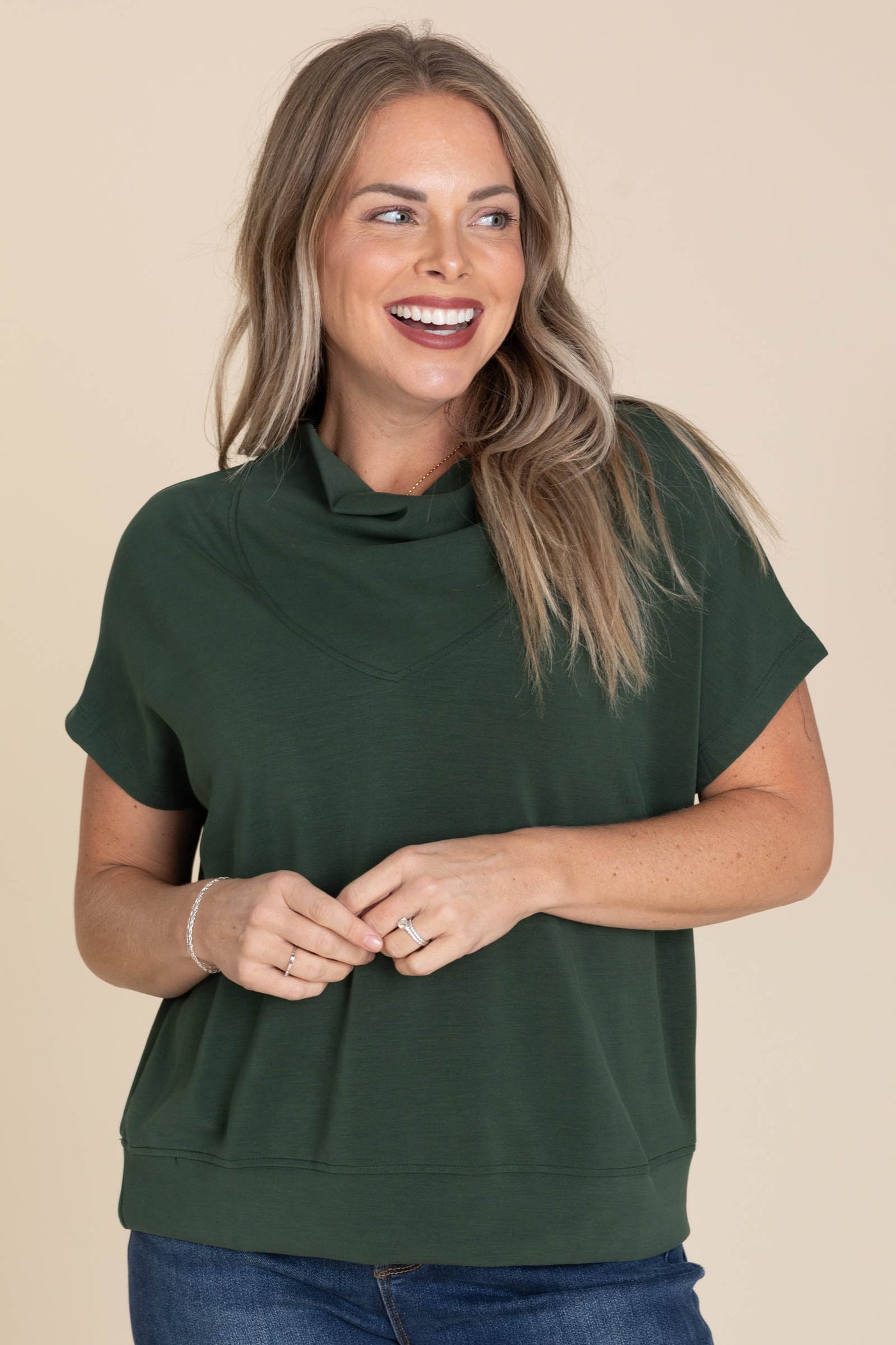 Cowl Neck Knit Tops