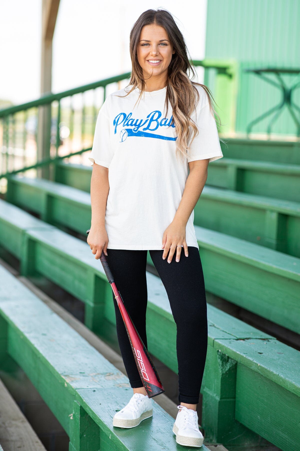 Ivory Play Ball Graphic Tee - Filly Flair