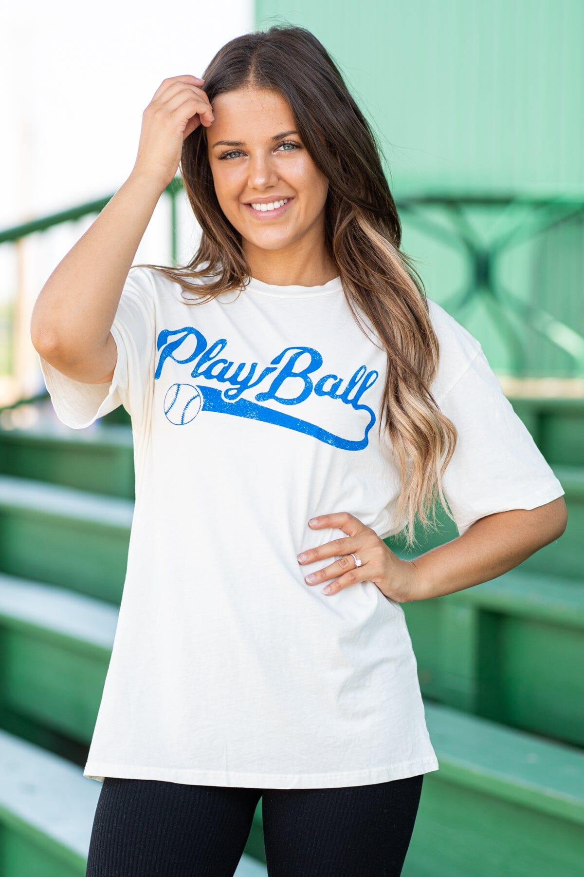 Ivory Play Ball Graphic Tee - Filly Flair