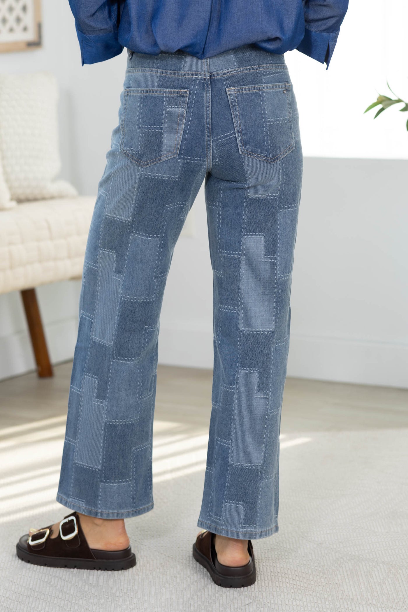 Mica Patch Blue High Rise Leg Ankle Jeans