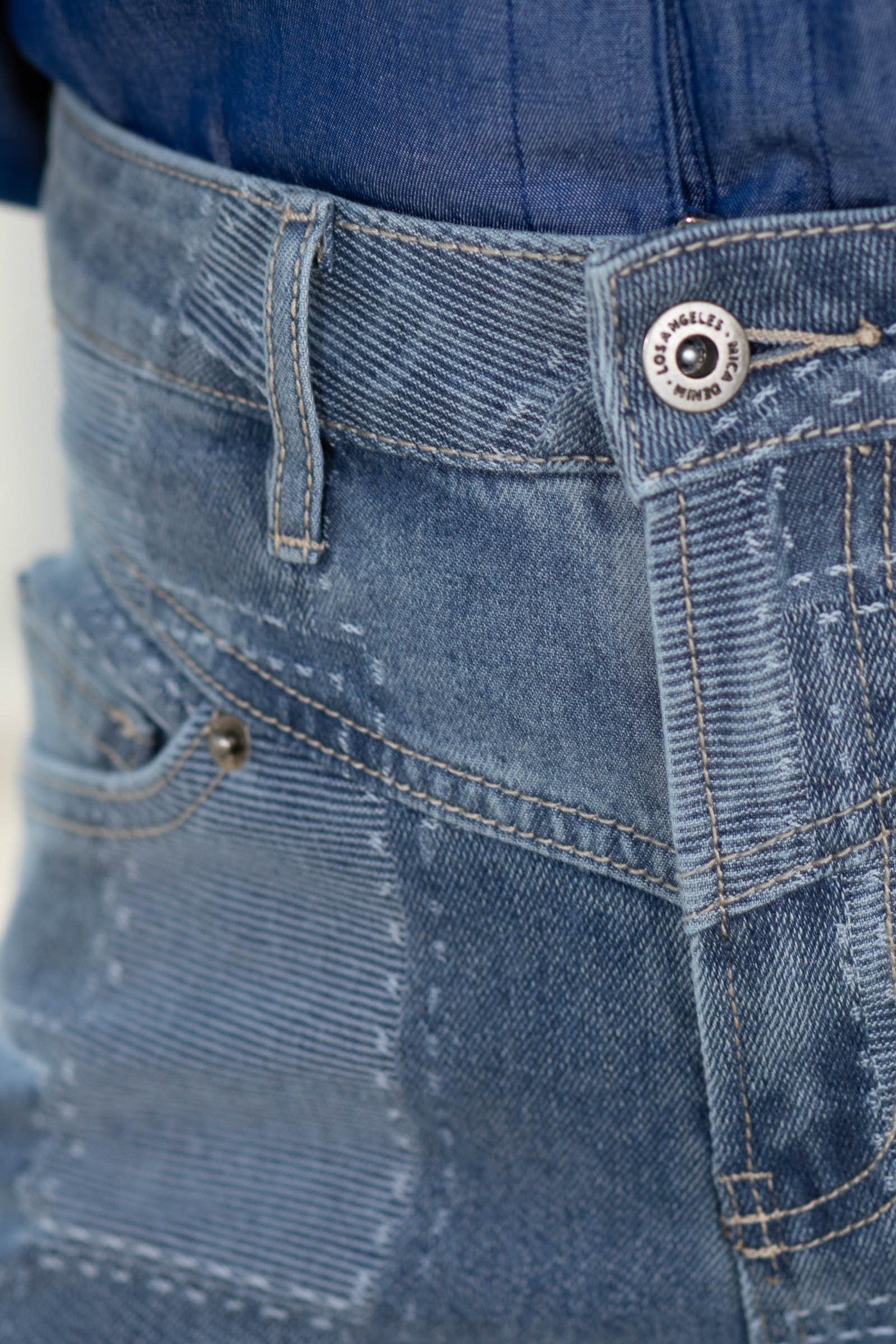 Mica Patch Blue High Rise Leg Ankle Jeans
