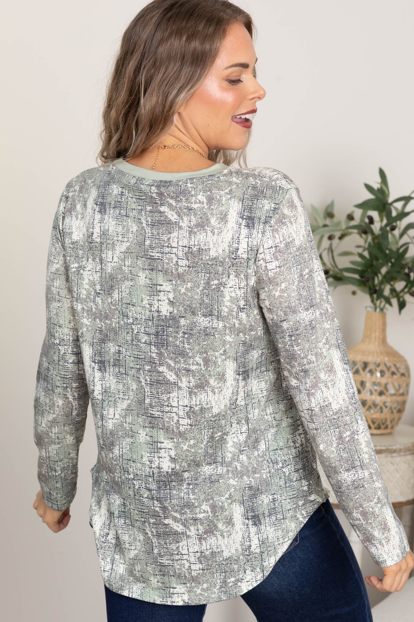 Out The Door Top By Filly Flair in Digital Camo Print