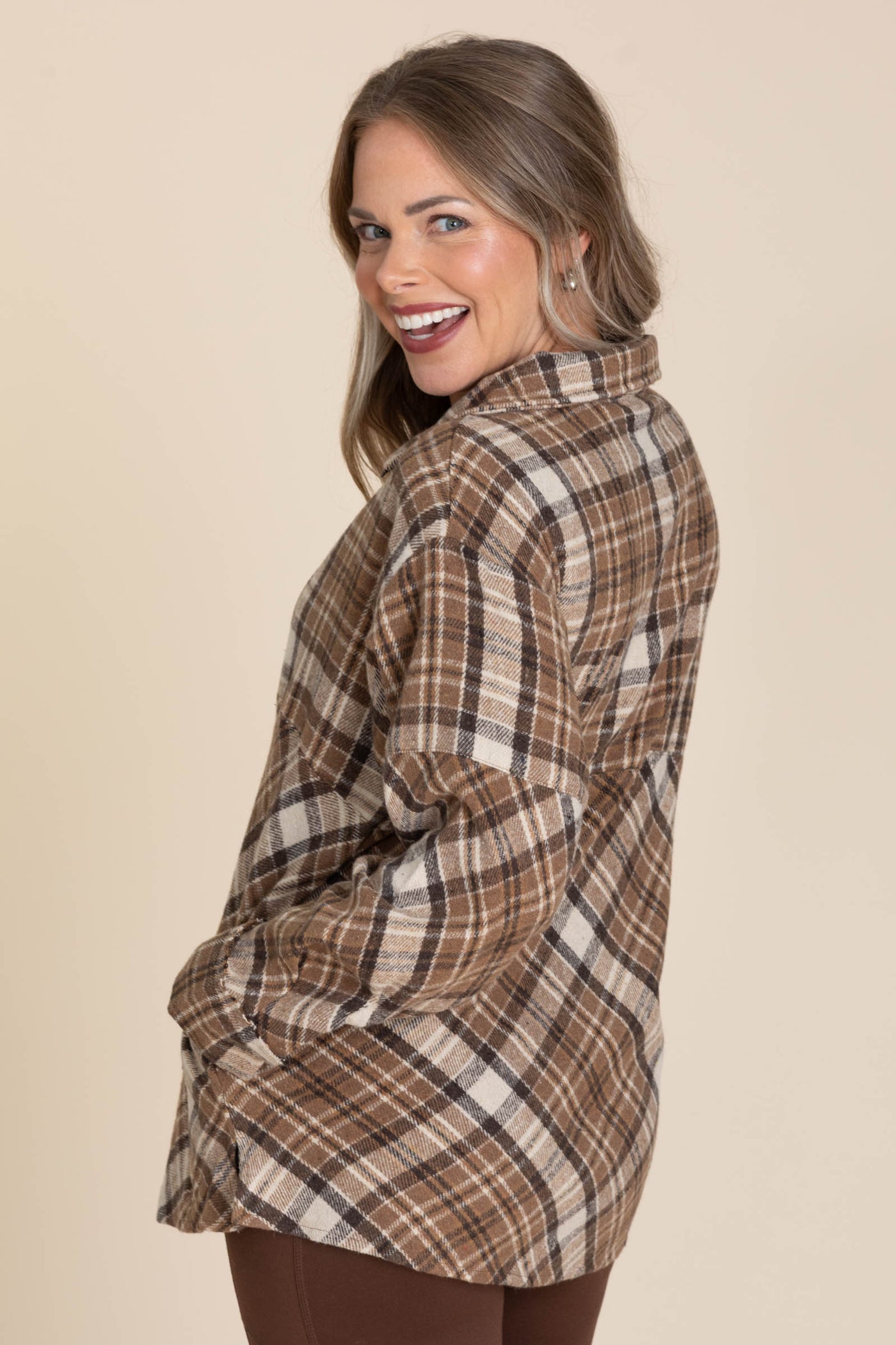 Mocha Plaid Pullover