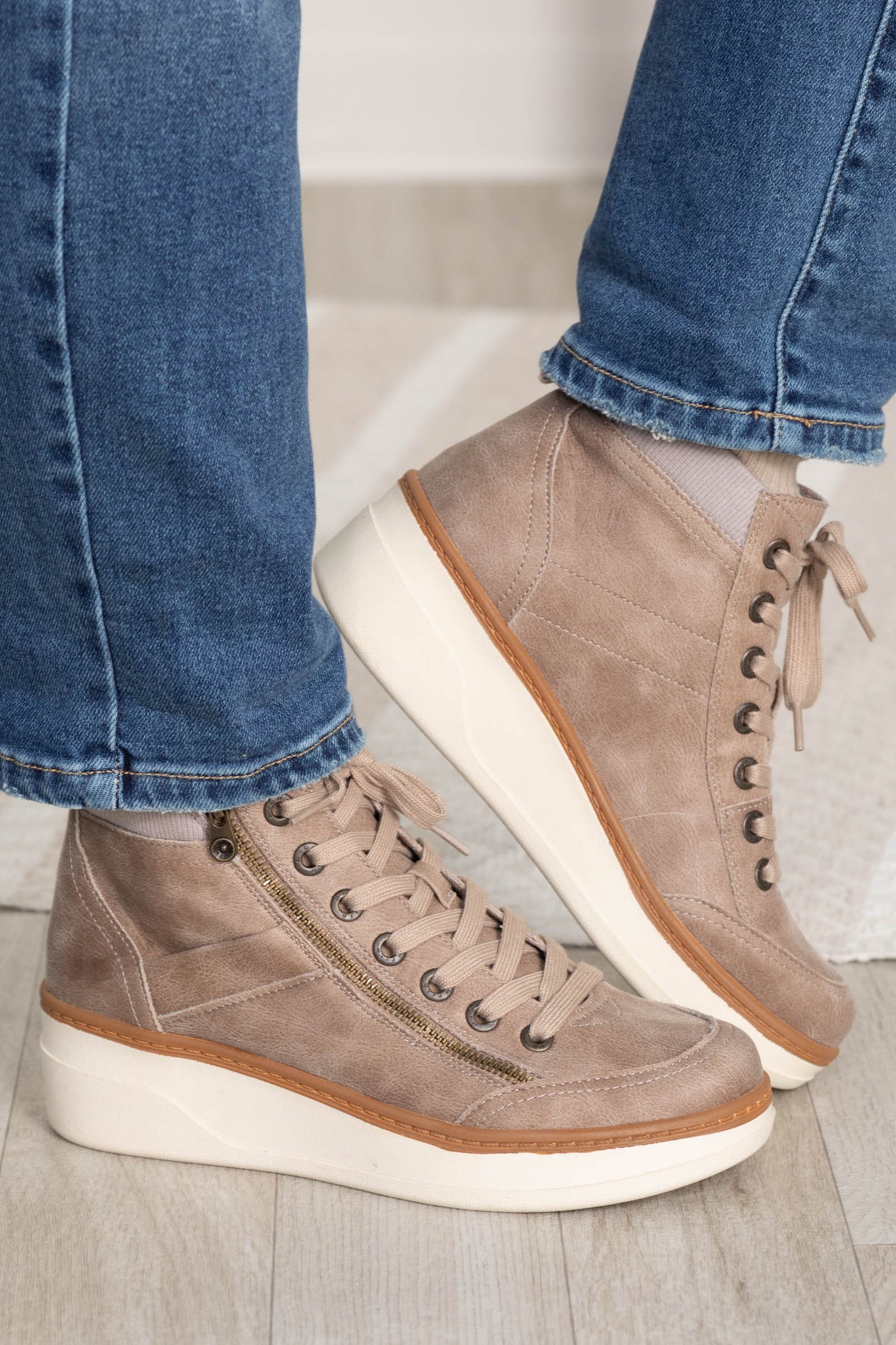 Blowfish Canvas Wedge Sneakers With Zipper