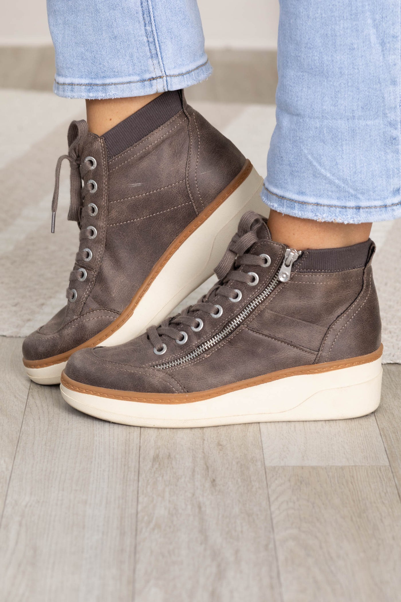 Blowfish Canvas Wedge Sneakers With Zipper