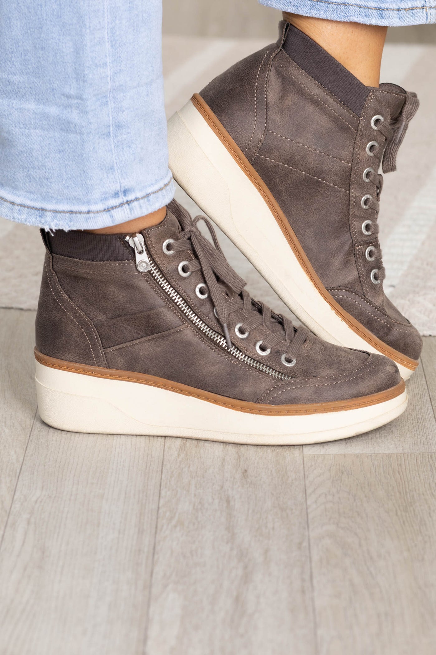 Blowfish Canvas Wedge Sneakers With Zipper