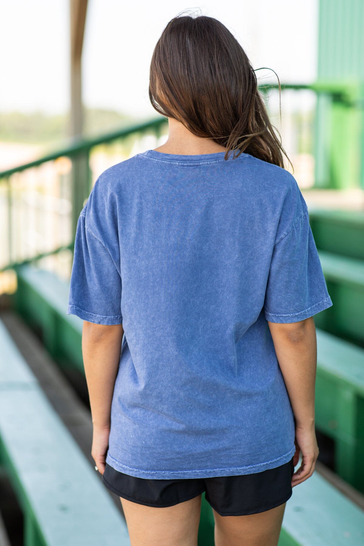 Slate Blue Washed Soccer Mom Graphic Tee - Filly Flair