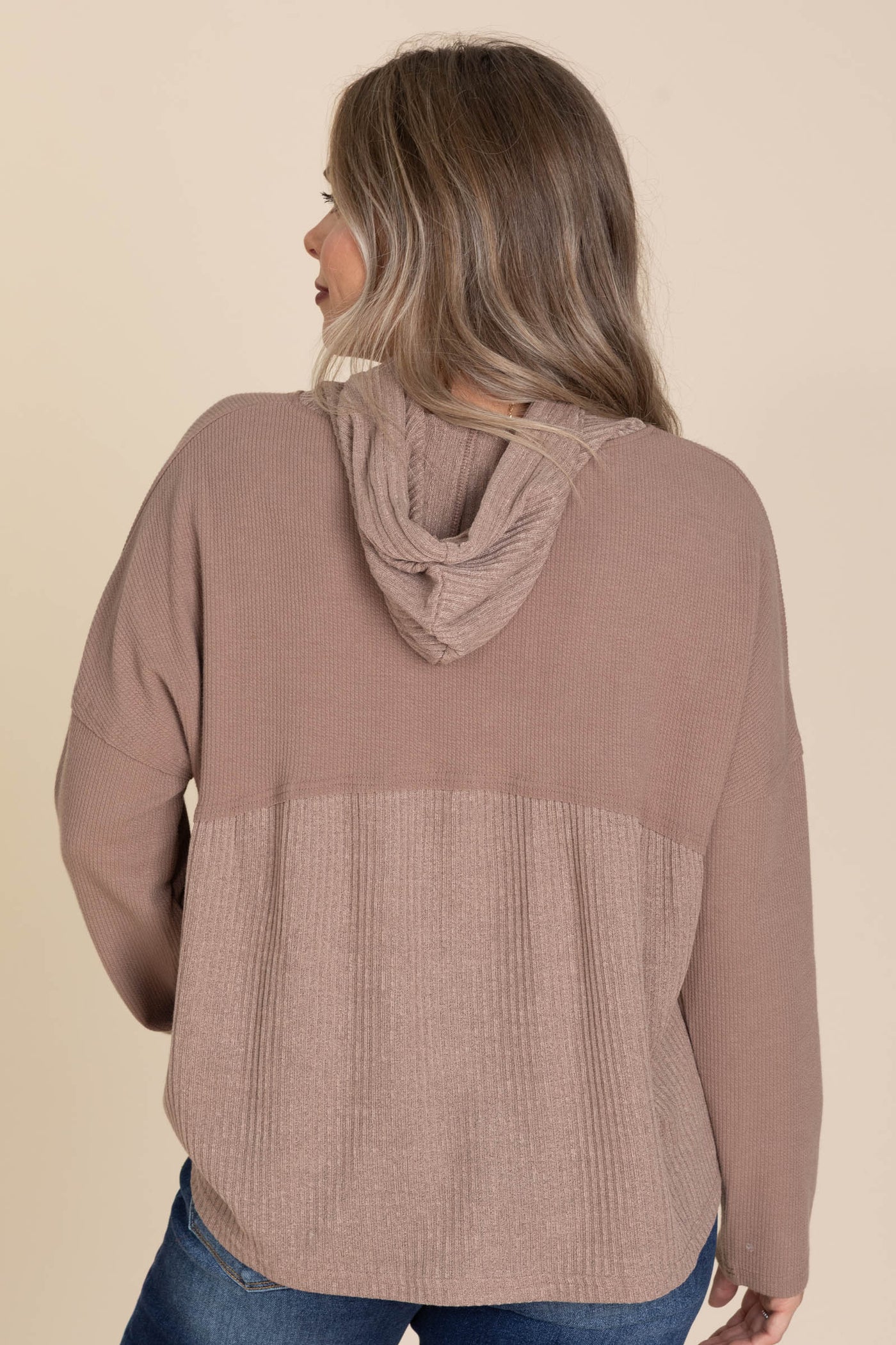 Mocha Hooded Babydoll Top