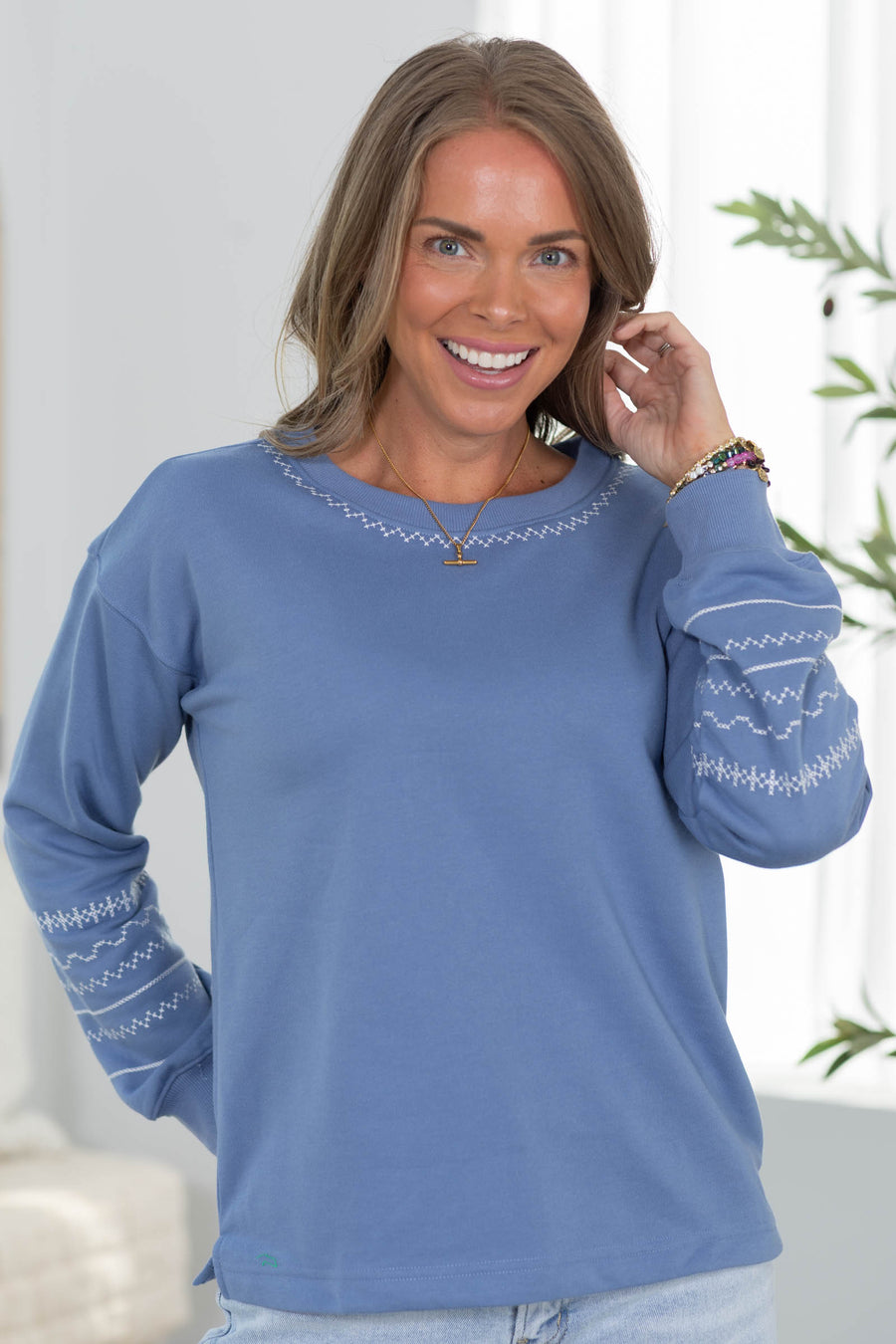 Staccato Embroidery Detailed Sweatshirt